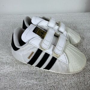 Adidas Superstar Ortholite Baby Infant Soft Shoes Sneakers Black White‎ Size 5